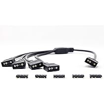各4本 RGBケーブル Micro Connectors Addressable RGB 1 to 4 50cm Splitter Cable